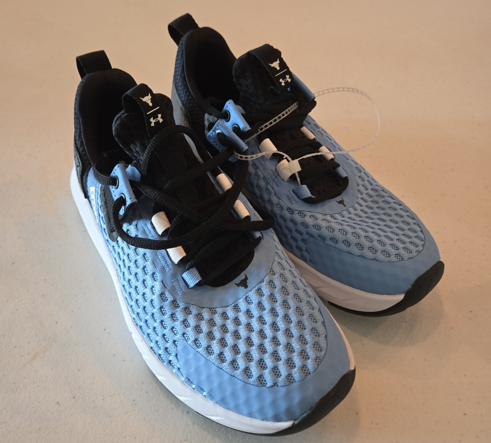Under Armour Project Rock Women Light Blue and Black Sneakers